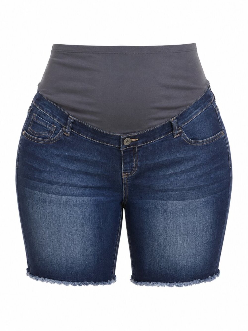 Thyme Maternity Dark Wash Denim Bermuda Shorts XXL Pregnancy Jean Shorts